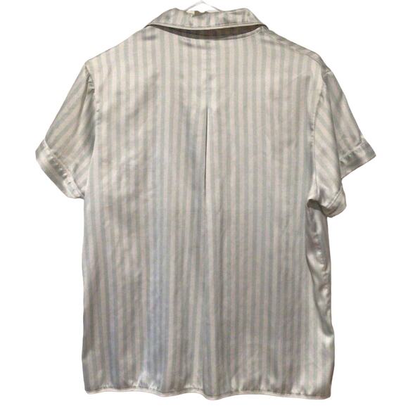 Stars Above Women’s Pajama Tops – Black & Blue Striped Sleep Shirts Size Large - Picture 7 of 7